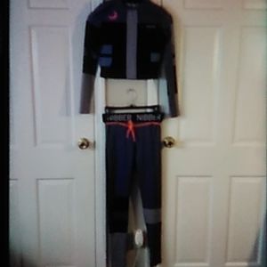 Grey and black nibber sports